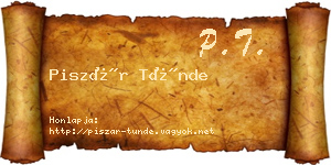 Piszár Tünde névjegykártya